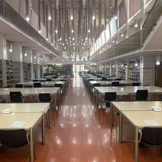 National University Library of Turin - naturally lit reading room